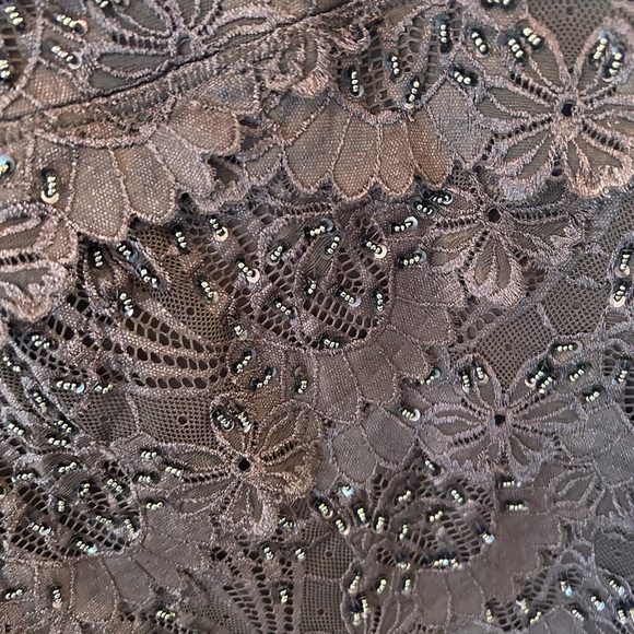 Le Chateau gorgeous navy blue with beads and scallop detail. Size S - Picture 4 of 5